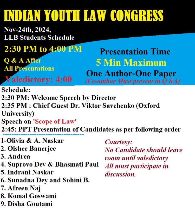 Участь у Indian Youth Law Congress